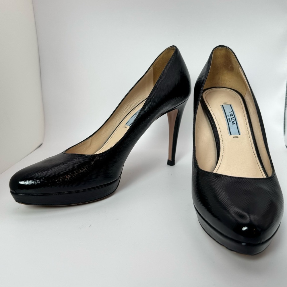 PRADA Black Patent Leather Heels – Size 37 - Picture 4 of 13